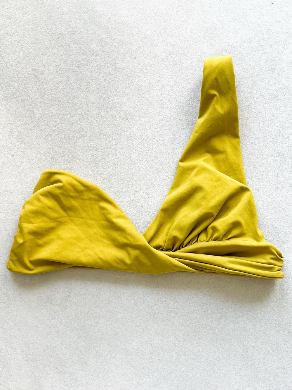 Zara One-Shoulder Twist Bikini Top in Chartreuse Yellow - Small - Picture 1 of 3